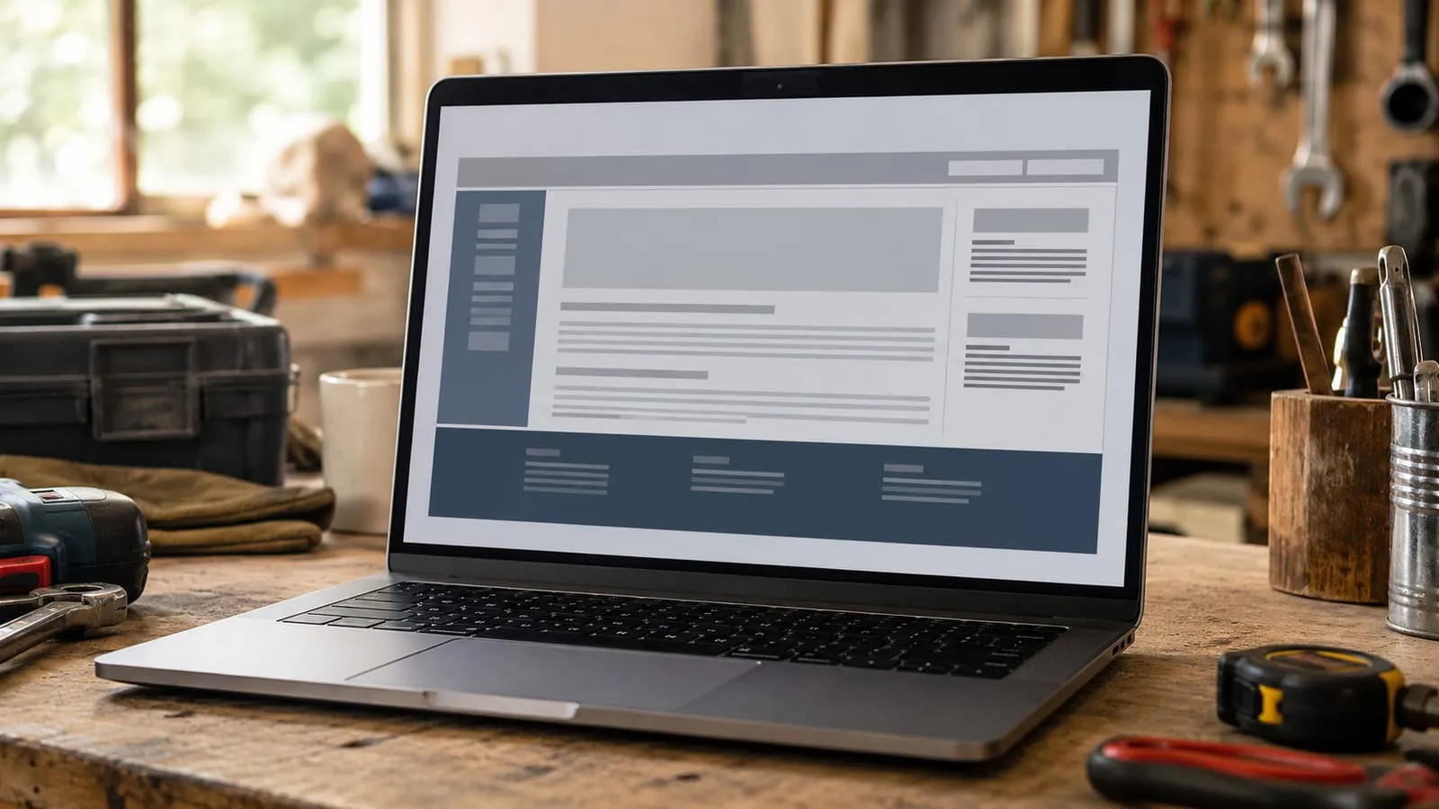 Example of a dated small-business website before a refresh.